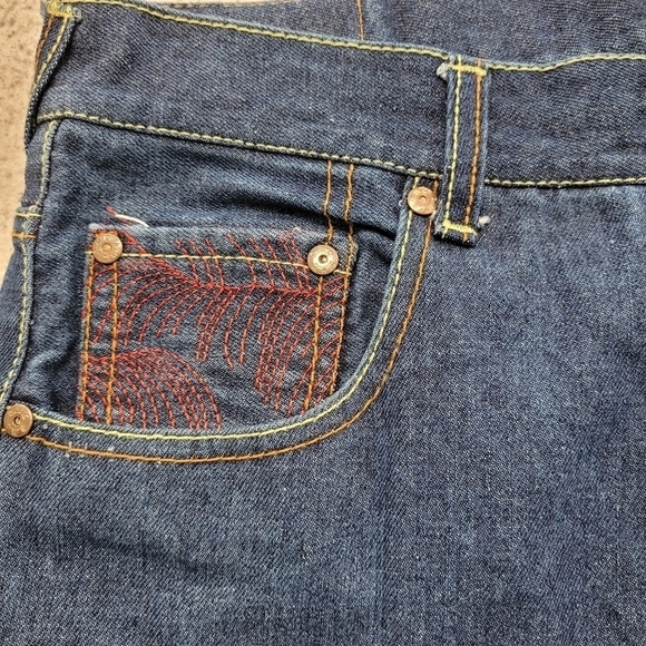 High Waist Wide Leg Button Fly  Embroidered  Jeans Size W30 L31 Designer… - Picture 11 of 12